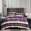 Brown and Purple Bed Spread