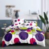 White and Purple Bed spread